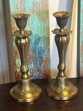 Pair of Vintage Brass Candlesticks